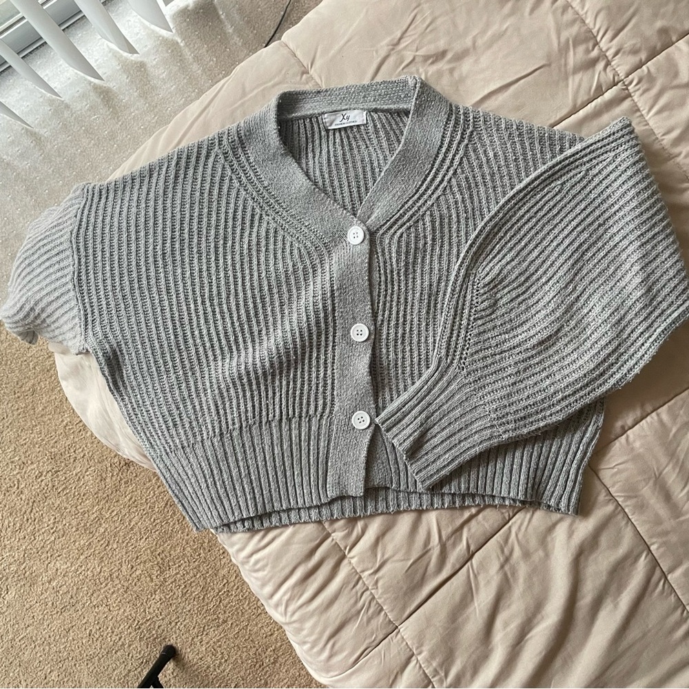 Gray Ribbed Women's Sweater